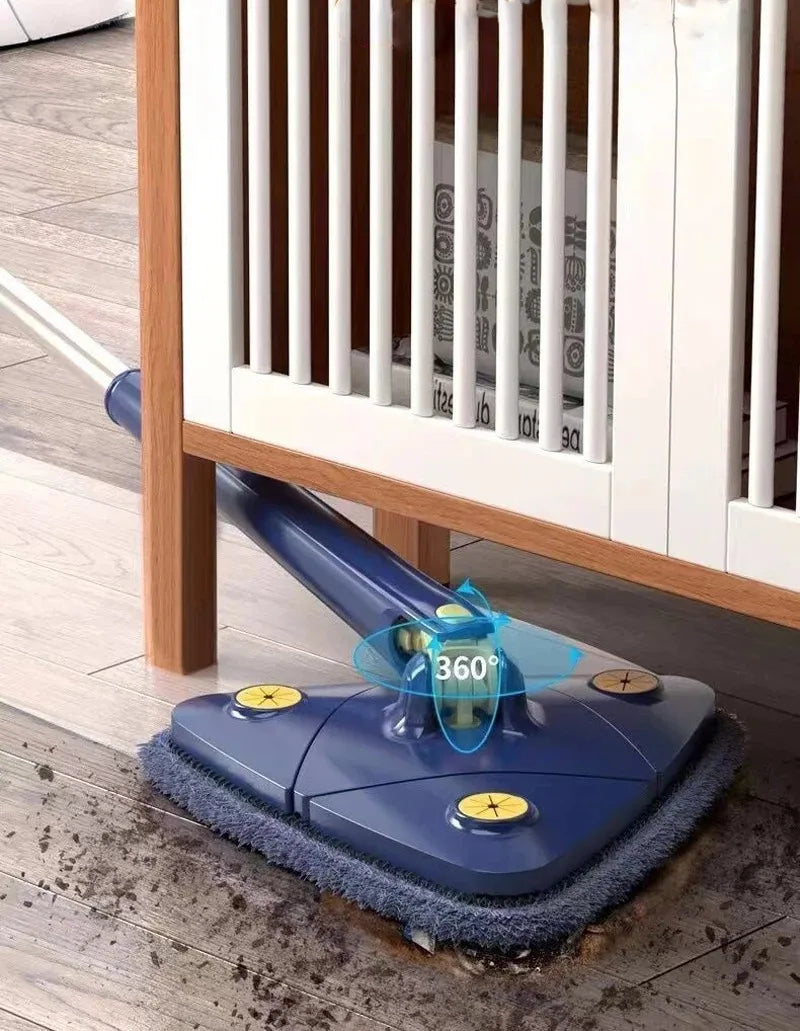 Triangle 360° Cleaning Mop – Telescopic Self-Draining Mop for Household Ceilings, Walls, and Tiles