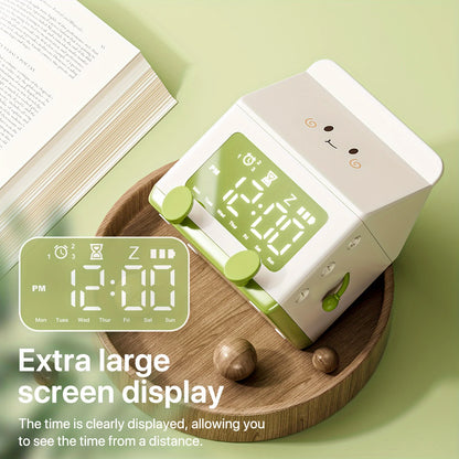 Creative Milk Box Digital Alarm Clock – Cute LED Display with Date, Countdown, and Snooze Features