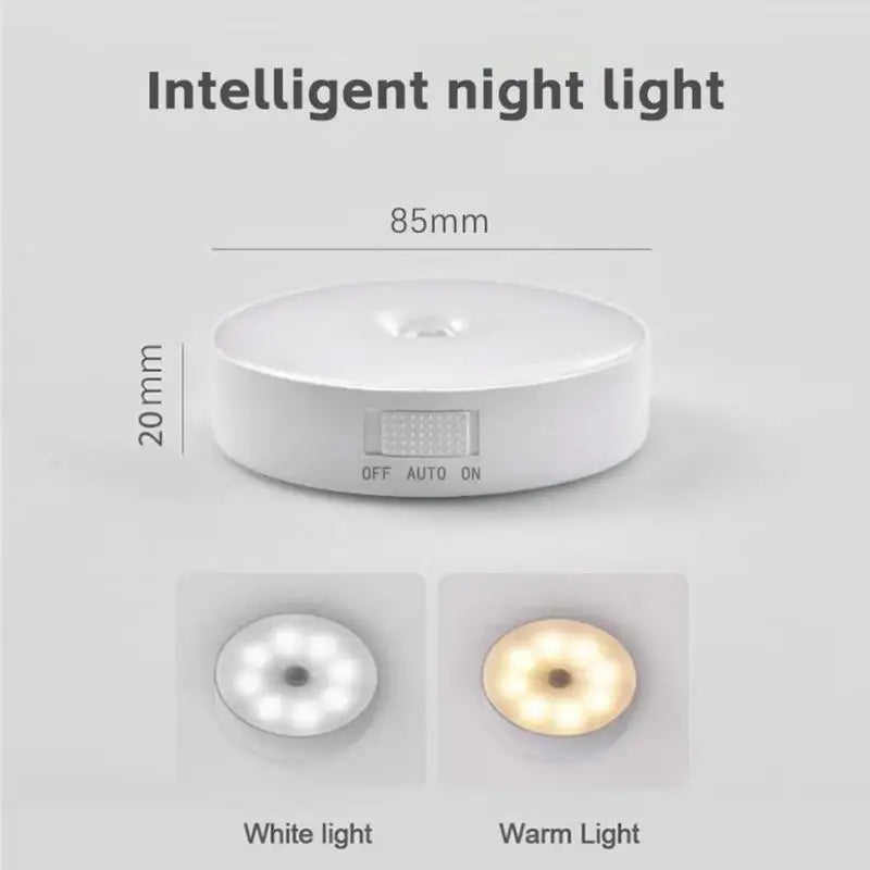 LED Smart Human Body Sensor Night Lamp - Rechargeable Wireless Magnetic Suction Light with Automatic Motion Detection