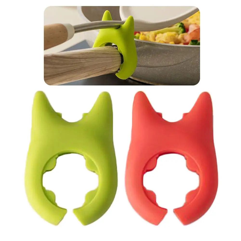 Portable Silicone Pot Lid Clip & Spoon Holder – Anti-Overflow, Heat-Resistant Kitchen Spatula Bracket