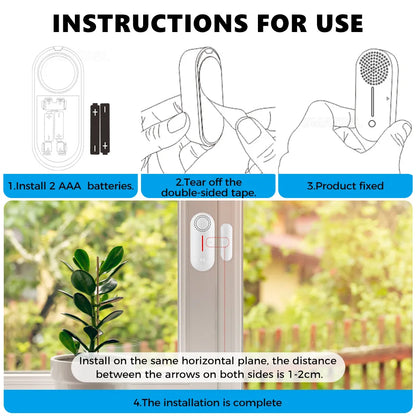 WiFi Smart Door/Window Sensor - Home Security Alarm System with Open/Closed Detection for Alexa and Google Assistant