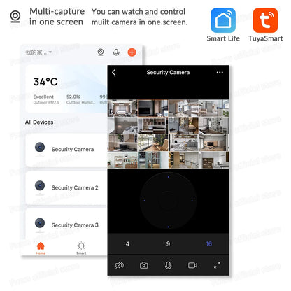 WiFi Indoor Surveillance Camera - Tuya Smart Home IP Security Camera with AI Detection & Automatic Tracking for Baby Monitoring