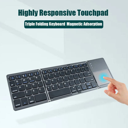 Folding Bluetooth Keyboard with Touchpad – Compact Mini Wireless Keyboard for iOS, Android, and Windows Devices